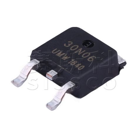 Original new UMW 30N06 TO-252 60V/25A N-channel MOSFET (field-effect transistor) electronic component, 5 pieces per pack.