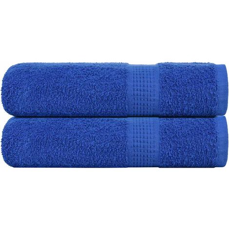 Serviettes de douche FROGN, lot de 2, bleues, 70 x 140 cm, 360 g/m²