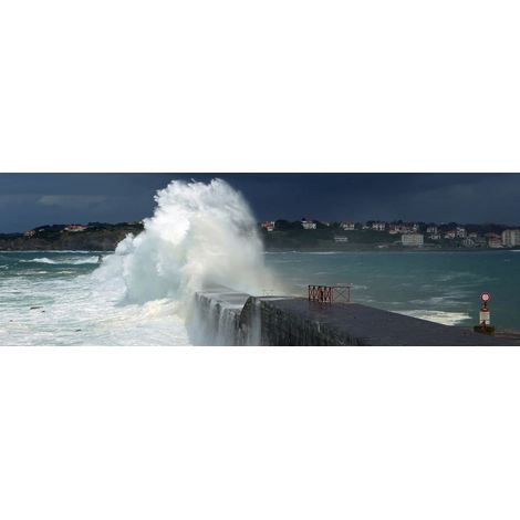 Tableau sur toile jetée de Socoa 30x97 cm - Impression sur Toile Murale Décorative - Image imprimée en HD sur Toile - Toile sur Châssis en Bois FSC - Fabriqué en France (1/4)