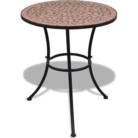vidaXL Set da Bistrot 3 pz in Piastrelle di Ceramica Terracotta