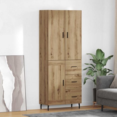 Highboard 2 pcs Artisan-Eiche Engineered Wood und Glas (1/5)