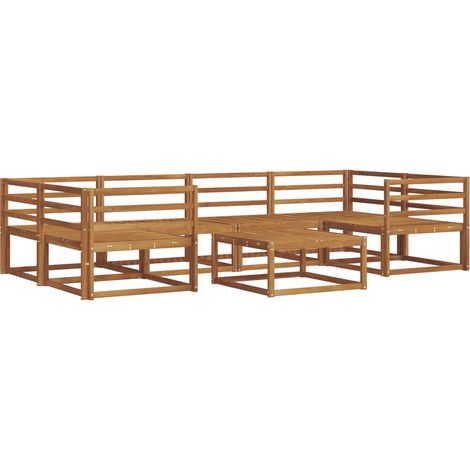 Outdoor Sofa Set 7 pcs Natural Solid Acacia Wood vidaXL