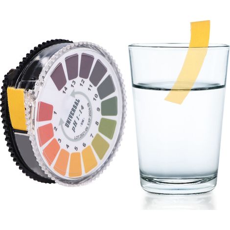Bandelettes de test pH à large gamme (valeurs de pH de 1 à 14) pour le contrôle du pH des cosmétiques, des aliments, de l'eau, de la salive et de l'urine. (Type de bandelette de mesure) (1/5)