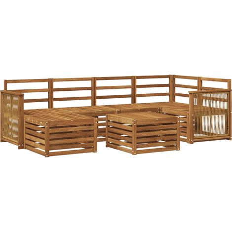 Ensemble de canapés d'extérieur 6 pc Naturel vidaXL