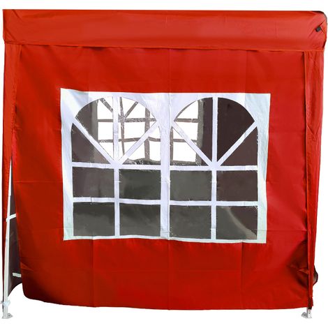 2x2M Pop Up Gazebo Side Panel Wall Only,1 Piece Red with Window
