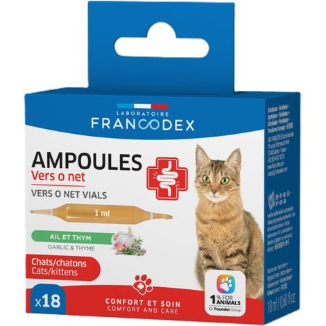 Ampoules Vers O Net 18 x 1 ml pour Chats et chatons - Francodex