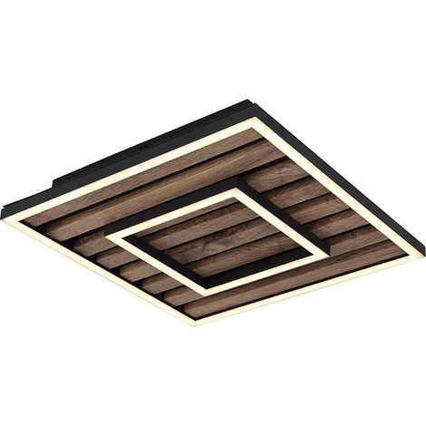 Plafonnier panneau lumineux lampe en bois lampe de salon 2 niveaux LED L 30 cm (1/5)