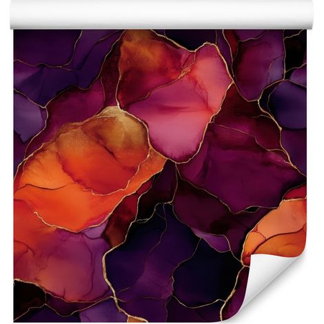 Papier peint bordeaux encre, prune et rouge pour salon et chambre 50x1000 (1/5)