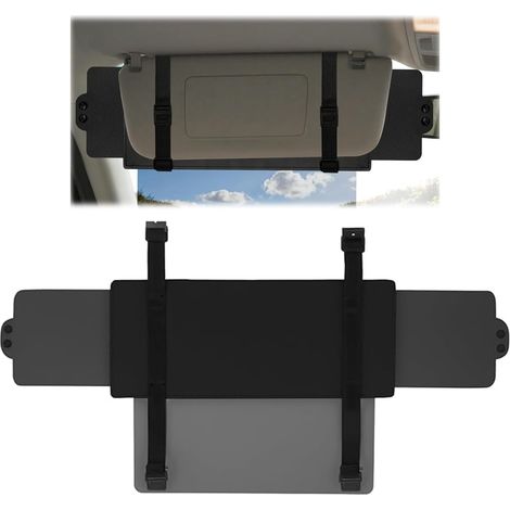 Sonnenblendenverlängerung fürs Auto, Anti-Blender-Sonnenblendenverlängerung, UV-Schutz, Strahlenschutz, Sonnenblendenverlängerung mit verstellbaren Schultergurten für Fahrer und Beifahrer, Schwarz (1/5)