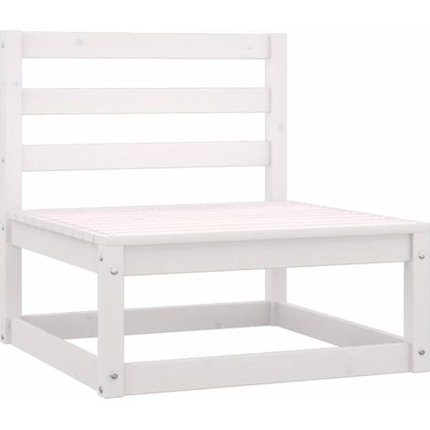 Salon de jardin 2 pcs Contemporain, Ensemble repas de jardin, Blanc Bois de pin massif OIB9334E (1/5)