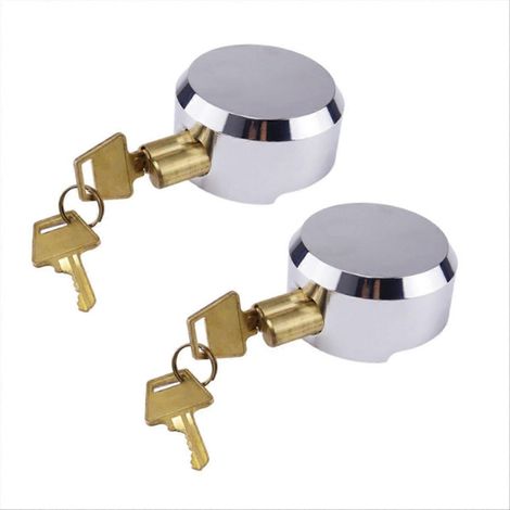 Verrou à cadenas dissimulé avec clé (lot de 2), verrou de protection pour porte de camionnette, cadenas rond de sécurité (1/5)