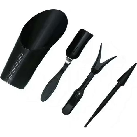 Lot de 4 mini outils de jardin pour l'entretien des plantes d'intérieur, cuillère en plastique et kit de transplantation, pelle à rempotage pour plantes grasses avec seau et pelle à bonsaï, outils à (1/5)
