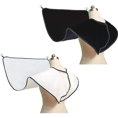 Set mit 2 Bartschürzen – Schwarz-weiße Rasier- und Pflegeschürze mit Nylon-Saugnapf, wasserdichter Barbierumhang für Herren (1/5)