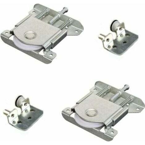 2 Pièces Roulette de Porte Coulissante Placard, Roues de Rouleau de Meuble Coulissantes, Guides de Coureurs pour Porte Coulissante de Fenêtre de Placard D'armoire,Meubles en Métal Poulie (1/5)