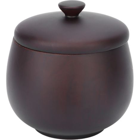 Pot à épices en bois de jujubier, classique et étanche, à couvercle basculant pour cuisine, noir, modèle japonais (1/5)