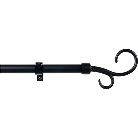 Kit bastone per tende con asta allungabile da 110 a 200cm Cintacor Nero - Storplanet (1/4)