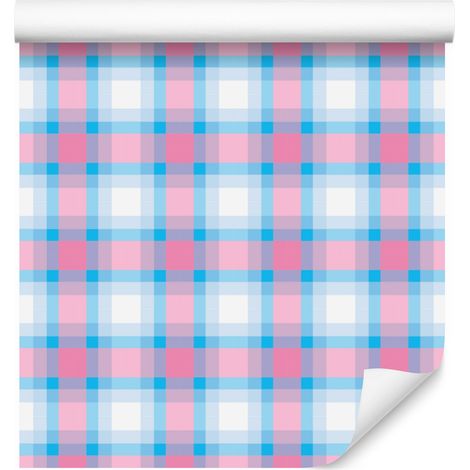 Carta da parati Candy Lattice nei toni dell'azzurro e della lavanda per soggiorno e camera da letto, 50x1000 cm. (1/5)