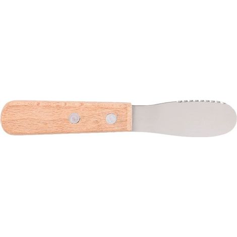 Couteau à Beurre et Fromage en Acier Inoxydable Spatule à Tartiner avec Manche en Bois pour Confiture Crème et Pâtisserie 2 Pièces