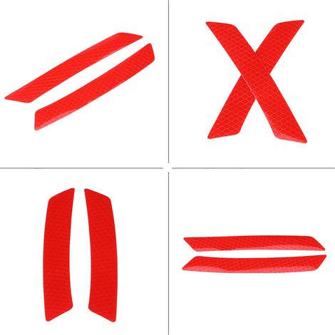 4 autocollants bande réfléchissante sécurité jante pare-chocs voiture rouge (1/5)