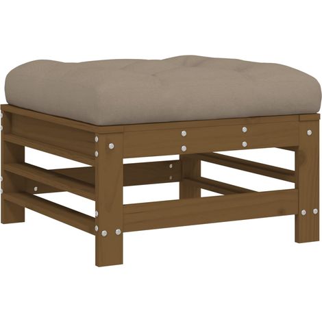 Maison Exclusive - Gartenhocker mit Kissen Honigbraun Massivholz