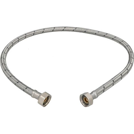 KOTARBAU® Flexible Robinet 1/2"x1/2" - Tuyau Robinet 90cm - Acier Inoxydable - Rallonge Robinet Cuisine Flexible - Tuyau Robinet Cuisine Flexible - Tuyau Flexible Plomberie - Argent (1/4)