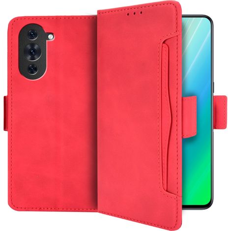 Funda tipo libro para Huawei Nova 10 4G, con ranura para tarjeta, color rojo. (1/5)