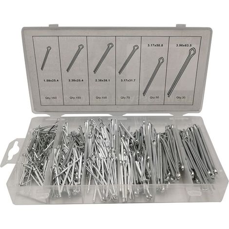 GDHZS-  555 Pcs Goupille Fendue, Kit Assortiment de Goupilles Fendues, Goupilles à Ressort Clips, Goupille de Retenue de Métal, Goupilles de Sécurité (1/5)