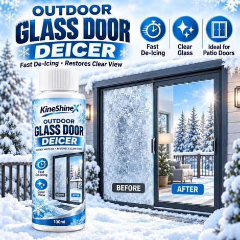KineShineX Enteisungsmittel für Außenglastüren, Schnellreiniger gegen Eis und Frost im Winter (1/5)
