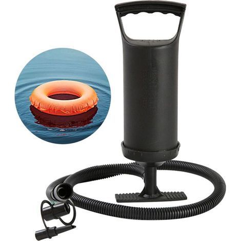 Schnelle Doppelluftpumpe, manuelles Aufblaswerkzeug für Schwimmringe, Bälle, Yogabälle, schwarz (1/4)