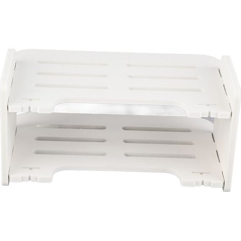 Wandregal für Fernseher (ohne Bohren) fürs Wohnzimmer, 30 cm hohes, zweistöckiges Dekoregal mit Klebehaken und Schrauben, ideal zur Aufbewahrung von Internetbox und Decoder im Schlafzimmer (1/5)