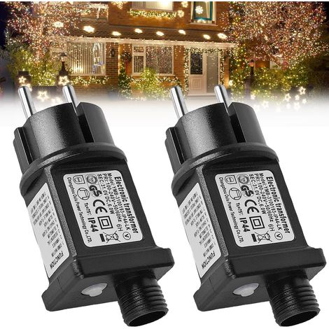 Transformateur LED 31 V 6 W, adaptateur basse tension IP44 à 8 positions, minuterie et fonction mémoire pour guirlande lumineuse