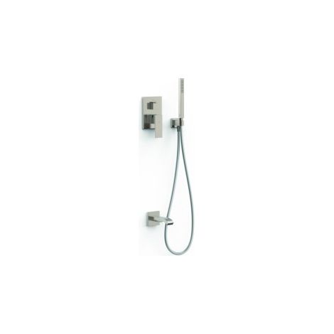 Kit mitigeur encastré 2 voies Rapid‑box pour baignoire et douche Cuadro Acier - TRES 00638006AC