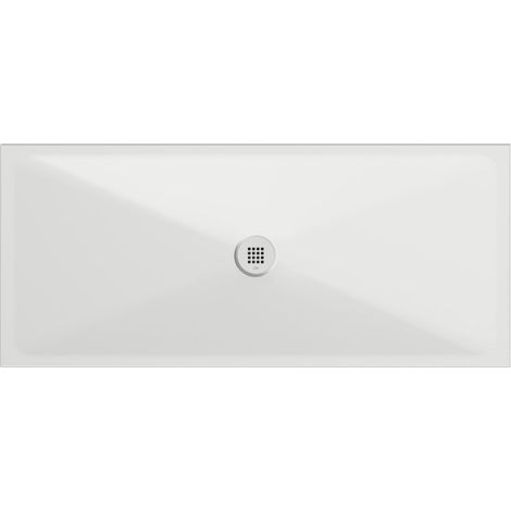 Receveur de douche rectangulaire en céramique 160x70x2cm, blanc mat