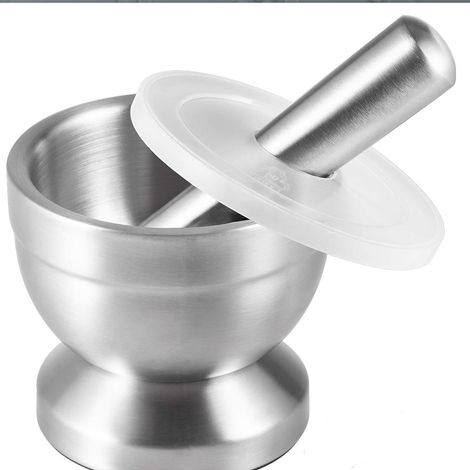 Mortier et pilon en acier inoxydable Moulin à épices Pot à herbes Pesto (1/5)