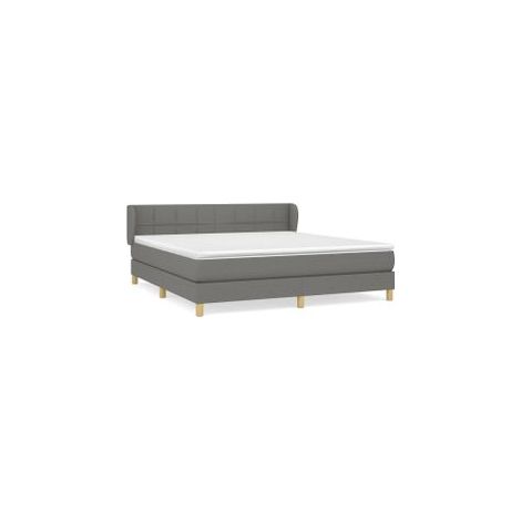 Sommier à lattes de lit avec matelas Gris foncé 160x200 Tissu (1/5)