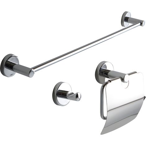 Set mit 3 chromierten Badezimmerzubehörteilen (1/2)