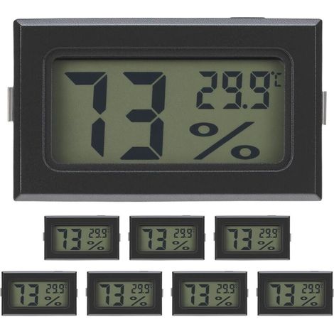 Lot de 8 thermomètres-hygromètres numériques - 48 x 29 x 15 mm - Moniteur compact de température et d'humidité d'intérieur