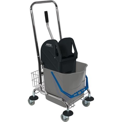 SPRINTUS Chariot de nettoyage  1 seaux de 27 l, presse, corbeille ( 9000472002 )