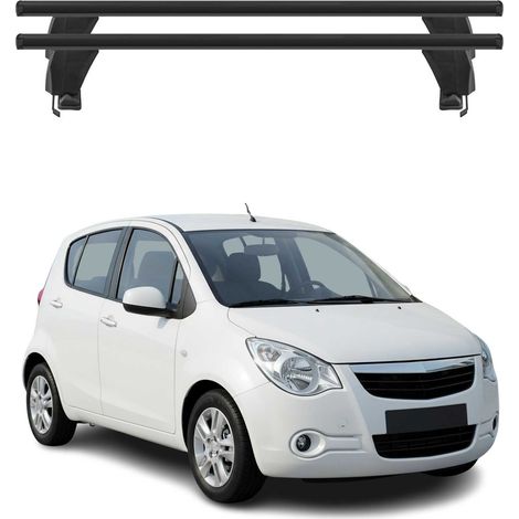 OMAC Dachträger Querträger Alu für Opel Agila II 2007-2014 – Abschließbar – T-Nut – City-Crash-getestet – Max. 50 kg Schwarz (1/5)