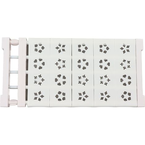 Étagère extensible blanche à tension pour placard, sans perçage, télescopique, avec séparateur, largeur 24 cm, longueur 50 à 80 cm (19,7 à 31,5 pouces).