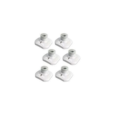 Douille Plafond E27 à Visser, Douille E27 Garage, AC 220-240V, Support Douille pour Ampoule LED, Base Plafonnier Culot E27, Base de Lampe Plastique Blanche pour Lampe au Mur, lot de 6 (1/5)