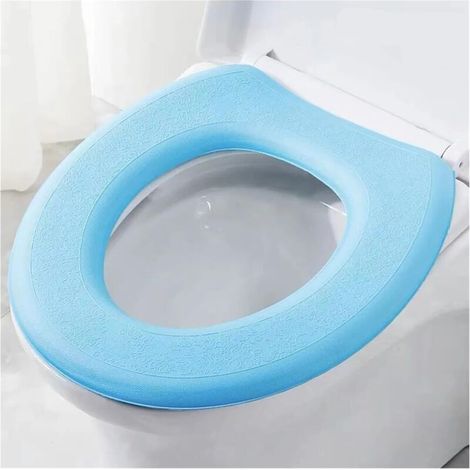 Waschbarer WC-Sitzbezug, wasserdichtes Schaumstoffkissen, V-förmige WC-Sitzscheibe (blau, O-förmig)