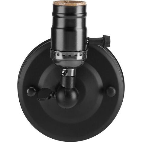 Rosvola Support de lumière vintage E27, applique murale avec interrupteur pour usage domestique et décoration, 220V, noir (1/5)