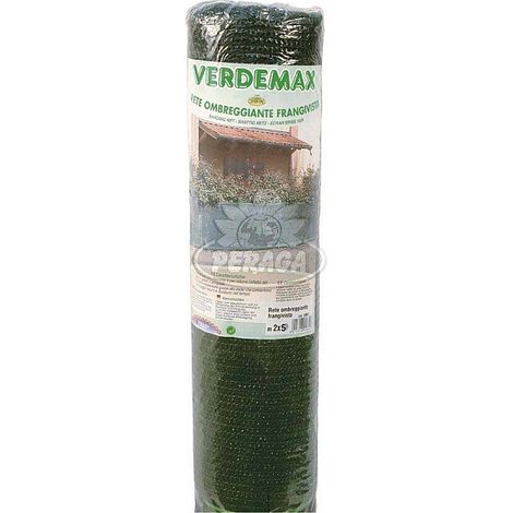 Rete Telo Frangivista Ombreggiante Colore Verde Scuro 90% m2x5 Verdemax 5860