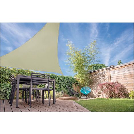 Tenda a vela a forma triangolare colore sabbia 3,6x3,6x3,6m Ambiente (1/2)
