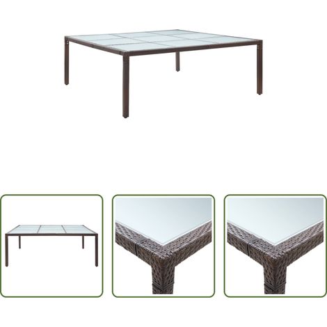 Poly Rattan Tisch - Garten-Esstisch Braun 200×200×74 cm Poly Rattan (1/5)