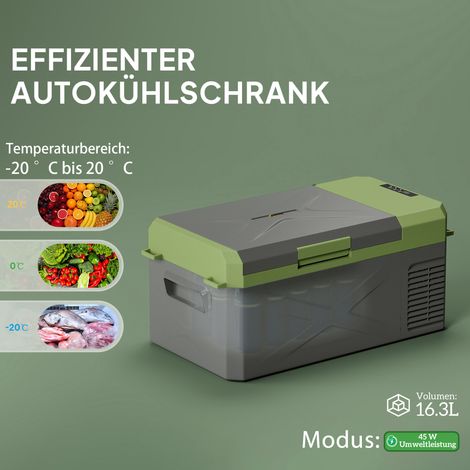 Glacière électrique 16,3L à compresseur, connectée, mode ECO, conservation au froid, couleur gris-vert (1/4)