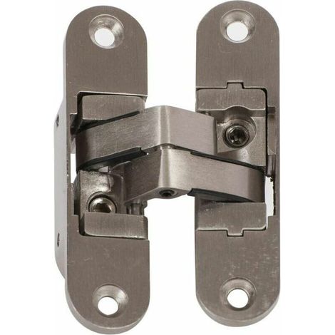 Bisagra Rotacional-Invisible "KLOSE besser" - Aluminio 3D. Color acero inoxidable satinado. - BIEN (1/2)