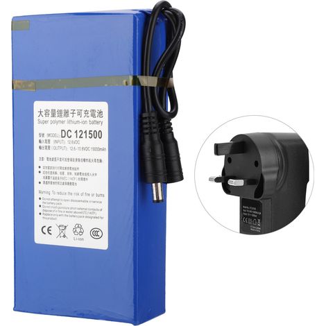 Bloc d'alimentation DC 12V 15000mAh batterie lithium polymère haute capacité avec adaptateur secteur UK 110-240V (1/5)