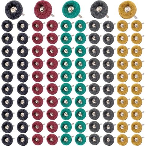 Packung mit 100 Schleif- und Polierscheiben, 2,5 cm, für Proxxon Dremel Rotationswerkzeuge, 1/8"-Schaft
